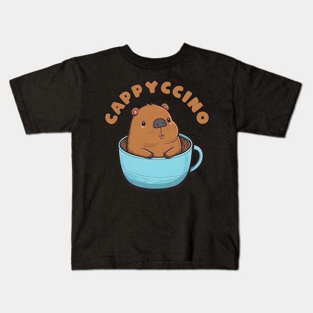 Capybara Coffee Pun Kids T-Shirt by Daytone